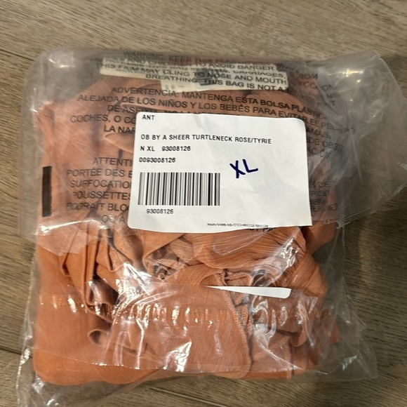 NWT! By Anthropologie Long-Sleeve High-Neck Sheer Blouse - Size XL ☀️ - Picture 8 of 8